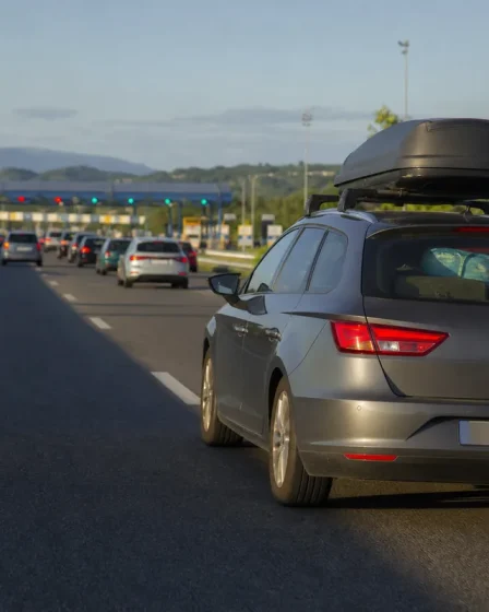 Voiture familiale dans le trafic du week-end de Pentecôte 2026
