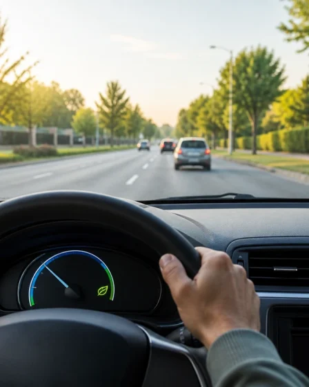 Conducteur adoptant une conduite economique sur route degagee